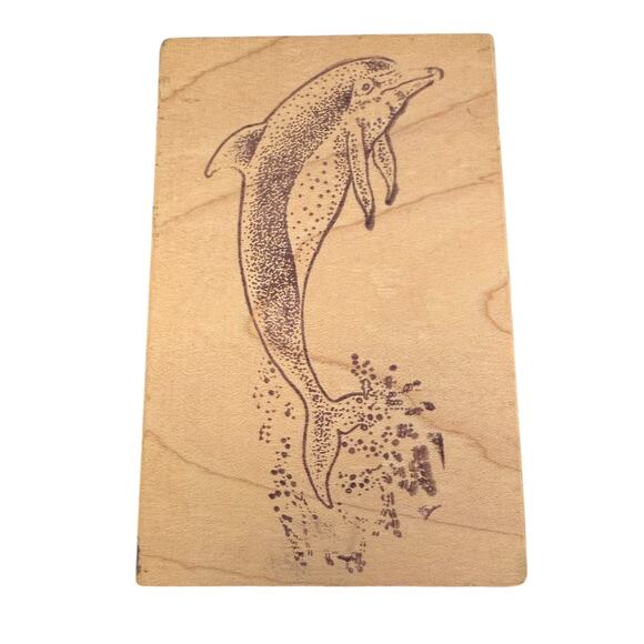 Dolphin Jumping Out Of Water Large Custom Unbranded Rubber Stamp - Picture 1 of 2